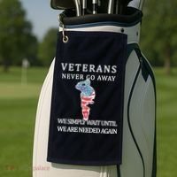 Veterans Never Go Away Golf Towel thumb 2