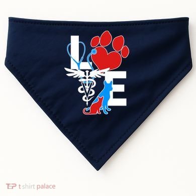 Veterinarian Love Cat and Dog USA-Made Doggie Bandana