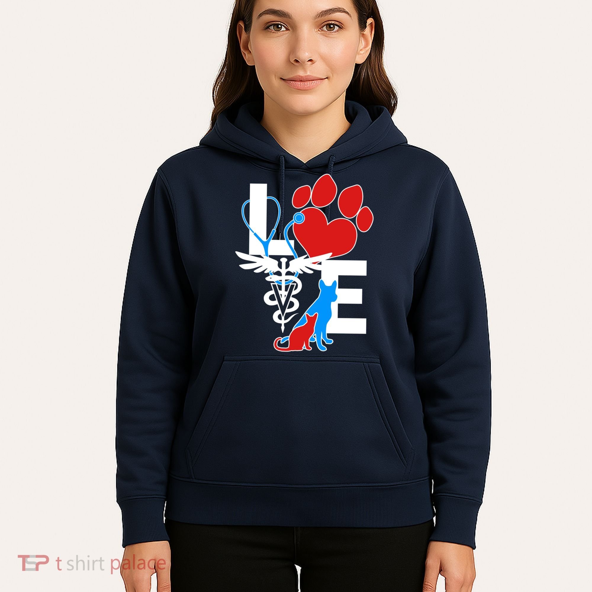 Veterinarian Love Cat and Dog Hoodie