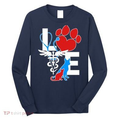 Veterinarian Love Cat and Dog Long Sleeve Shirt