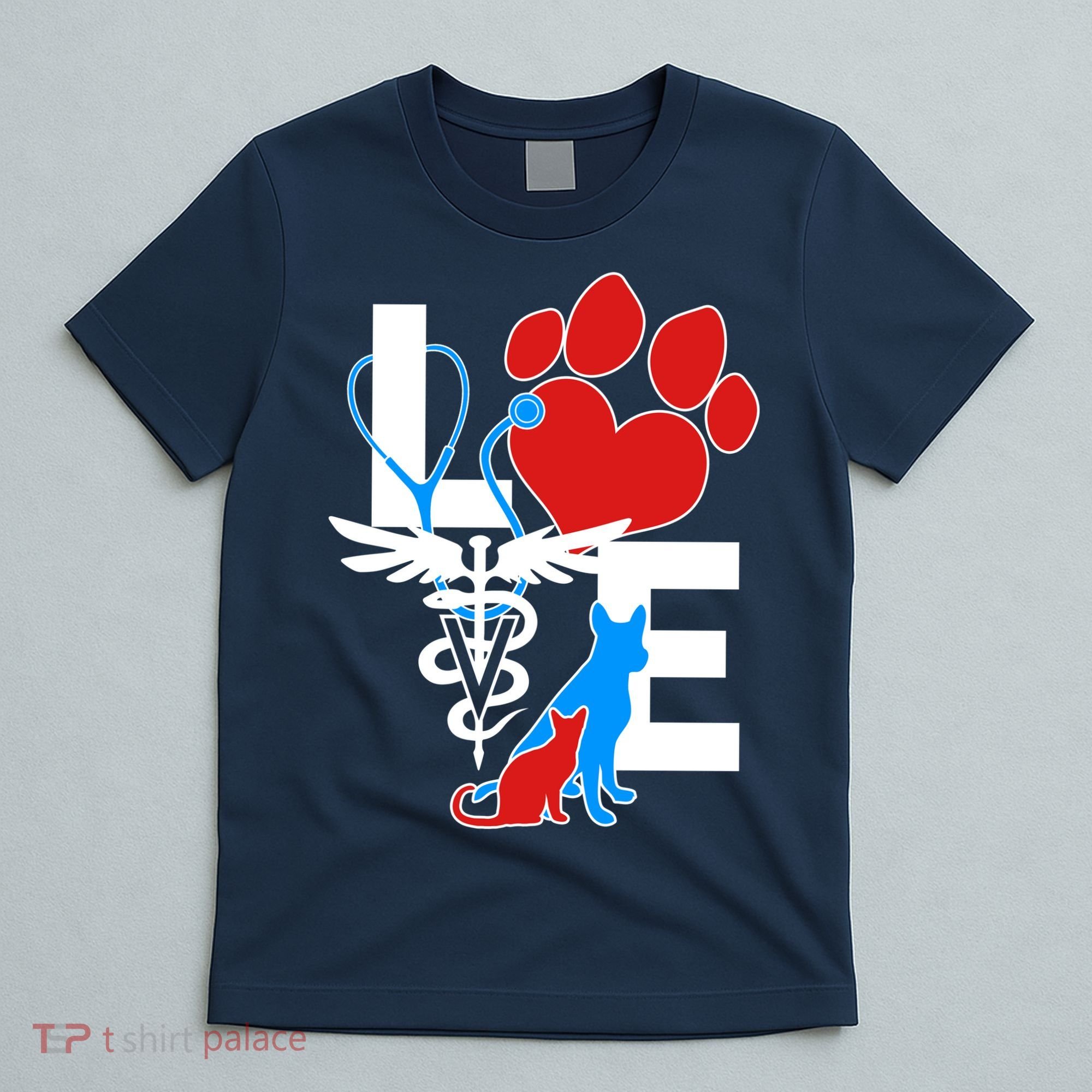 Veterinarian Love Cat and Dog T-Shirt