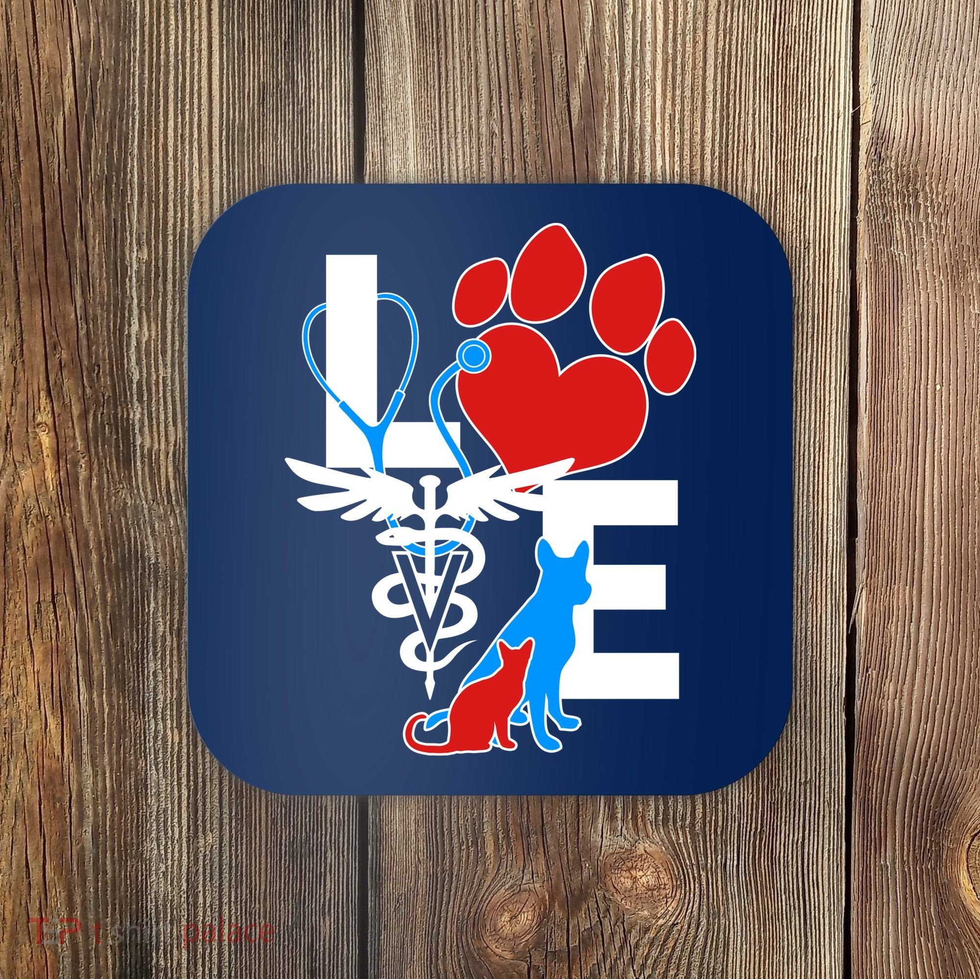 Veterinarian Love Cat and Dog Coaster
