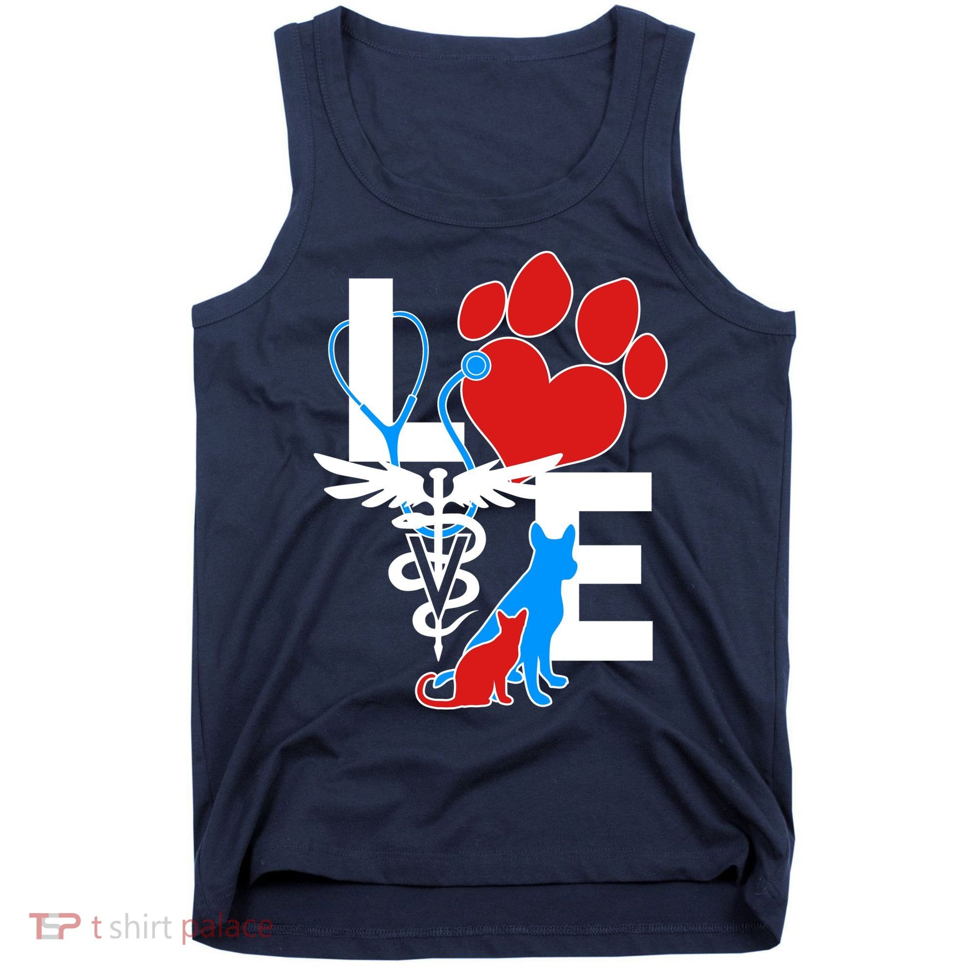 Veterinarian Love Cat and Dog Tank Top