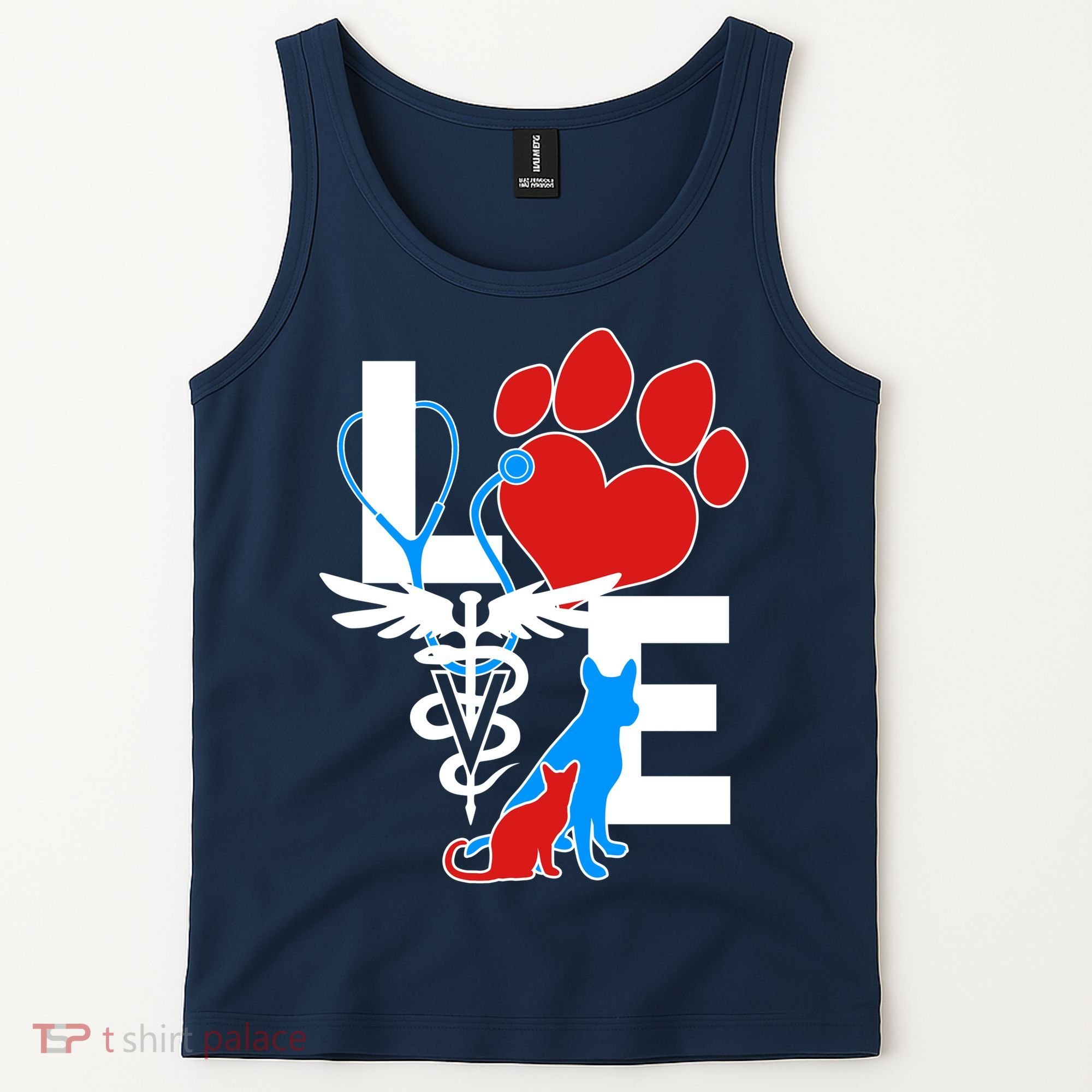 Veterinarian Love Cat and Dog Tank Top