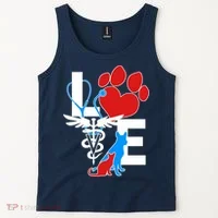 Veterinarian Love Cat and Dog Tank Top thumb 2