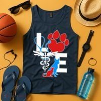 Veterinarian Love Cat and Dog Tank Top thumb 4
