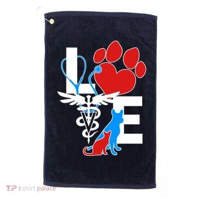 Veterinarian Love Cat and Dog Golf Towel