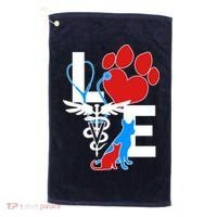 Veterinarian Love Cat and Dog Golf Towel thumb 0