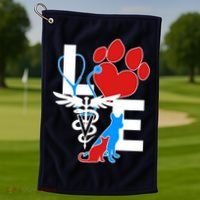 Veterinarian Love Cat and Dog Golf Towel thumb 1