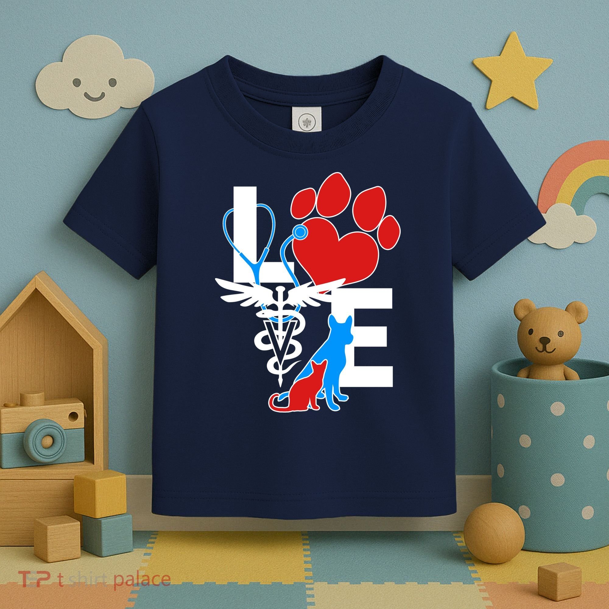 Veterinarian Love Cat and Dog Toddler T-Shirt