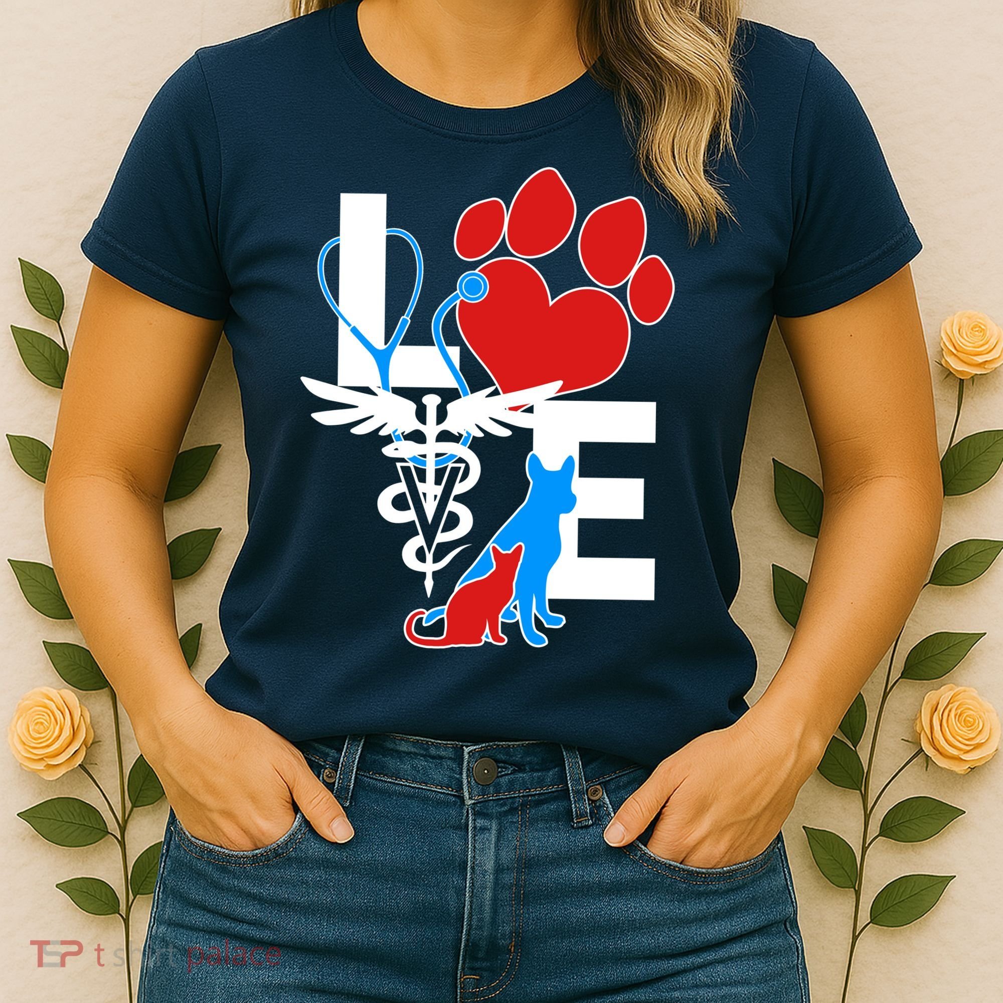 Veterinarian Love Cat and Dog Women's T-Shirt