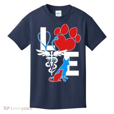 Veterinarian Love Cat and Dog Kids T-Shirt