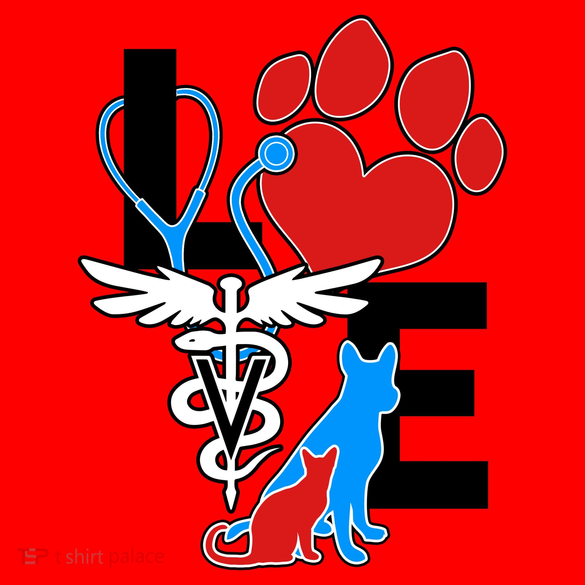Veterinarian Love Cat and Dog Santa Hat
