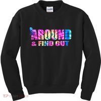 Vintaeg F Around And Find Out Tie Dye Lover Gift Kids Sweatshirt thumb 0