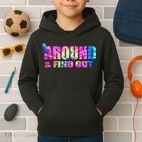 Vintaeg F Around And Find Out Tie Dye Lover Gift Kids Hoodie thumb 2