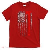 Vintage Firefighter American Grunge Flag & Axe T-Shirt thumb 0