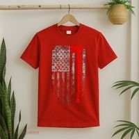 Vintage Firefighter American Grunge Flag & Axe T-Shirt thumb 2