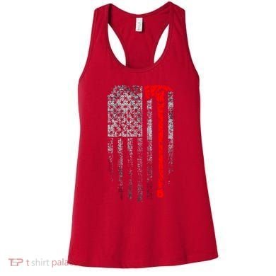Vintage Firefighter American Grunge Flag & Axe Women's Tank Top