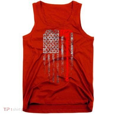 Vintage Firefighter American Grunge Flag & Axe Tank Top
