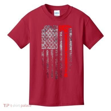 Vintage Firefighter American Grunge Flag & Axe Kids T-Shirt