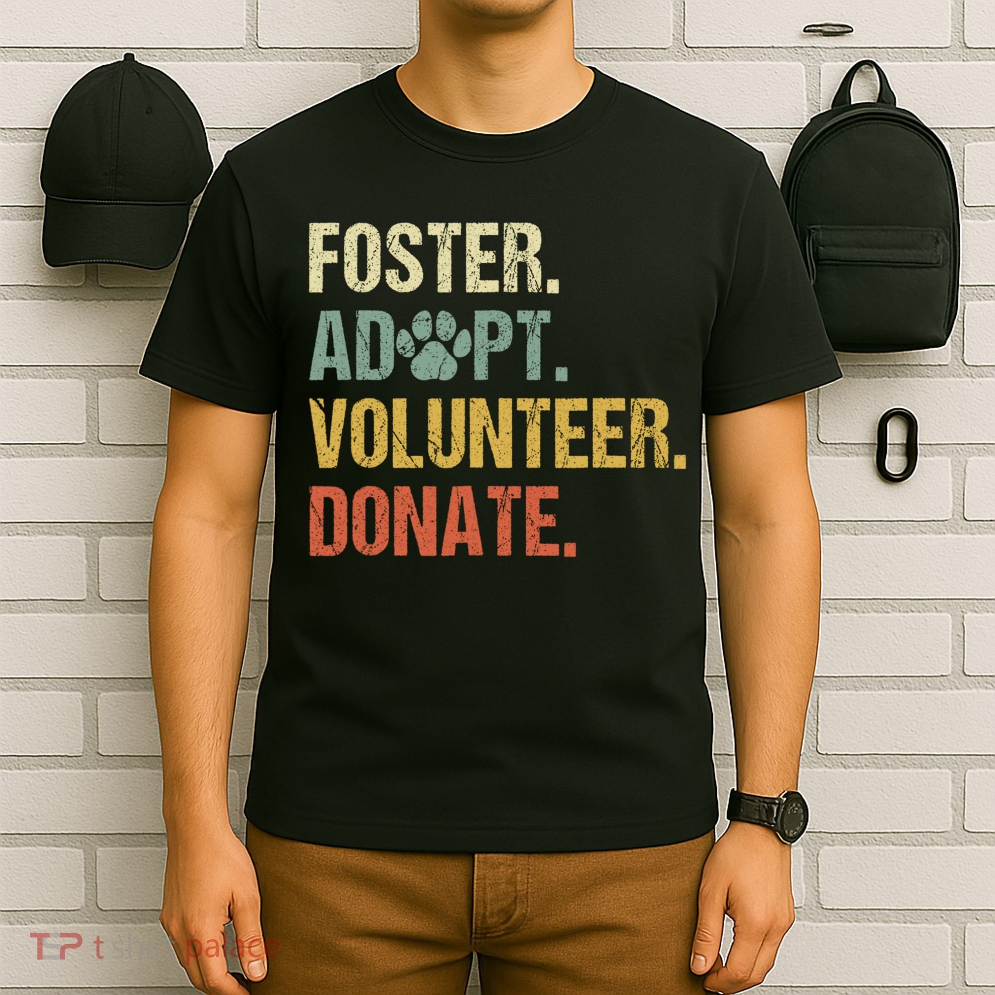 Vintage Foster Adopt Volunteer Donate Animals Rescue Shelter T-Shirt