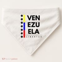 Venezuelan Flag Apparel 7 Stars Libertad Proud White Gift USA-Made Doggie Bandana thumb 0
