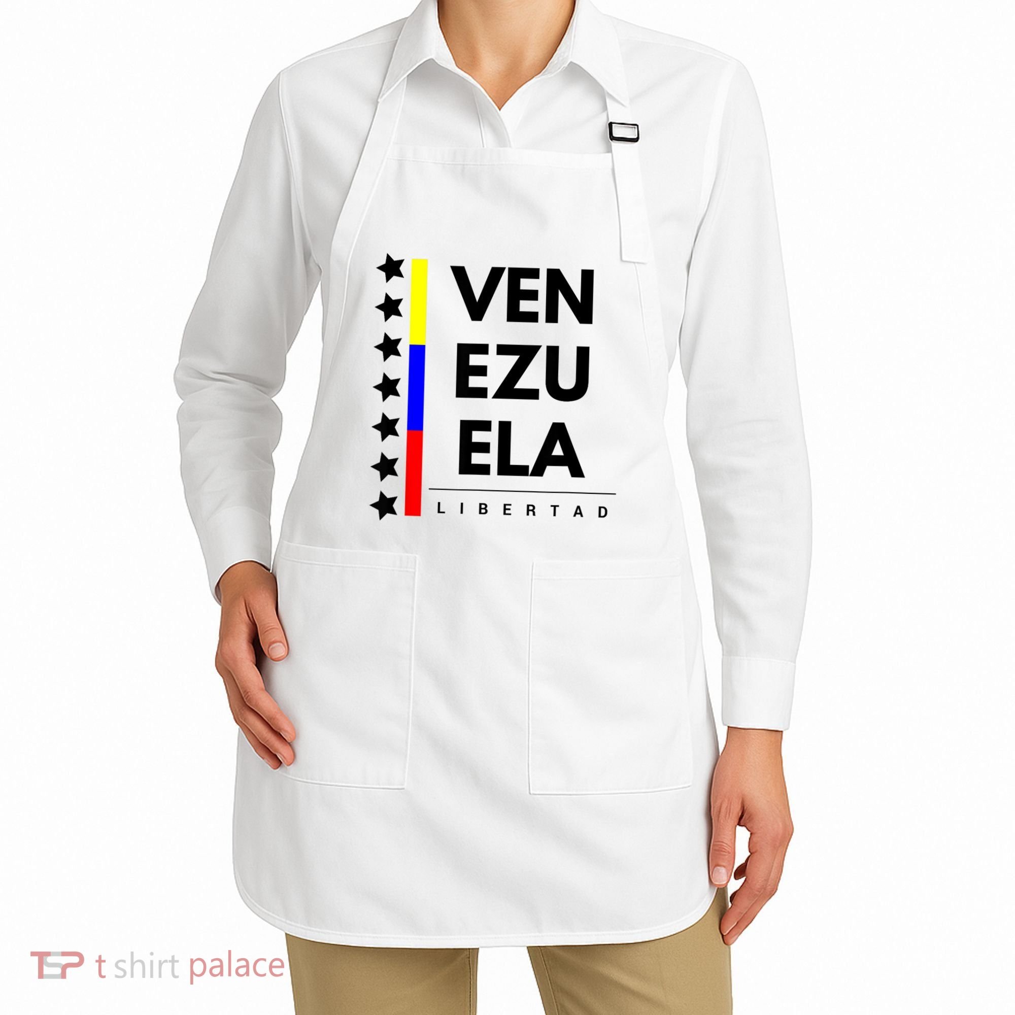 Venezuelan Flag Apparel 7 Stars Libertad Proud White Gift Apron