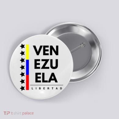 Venezuelan Flag Apparel 7 Stars Libertad Proud White Gift Button