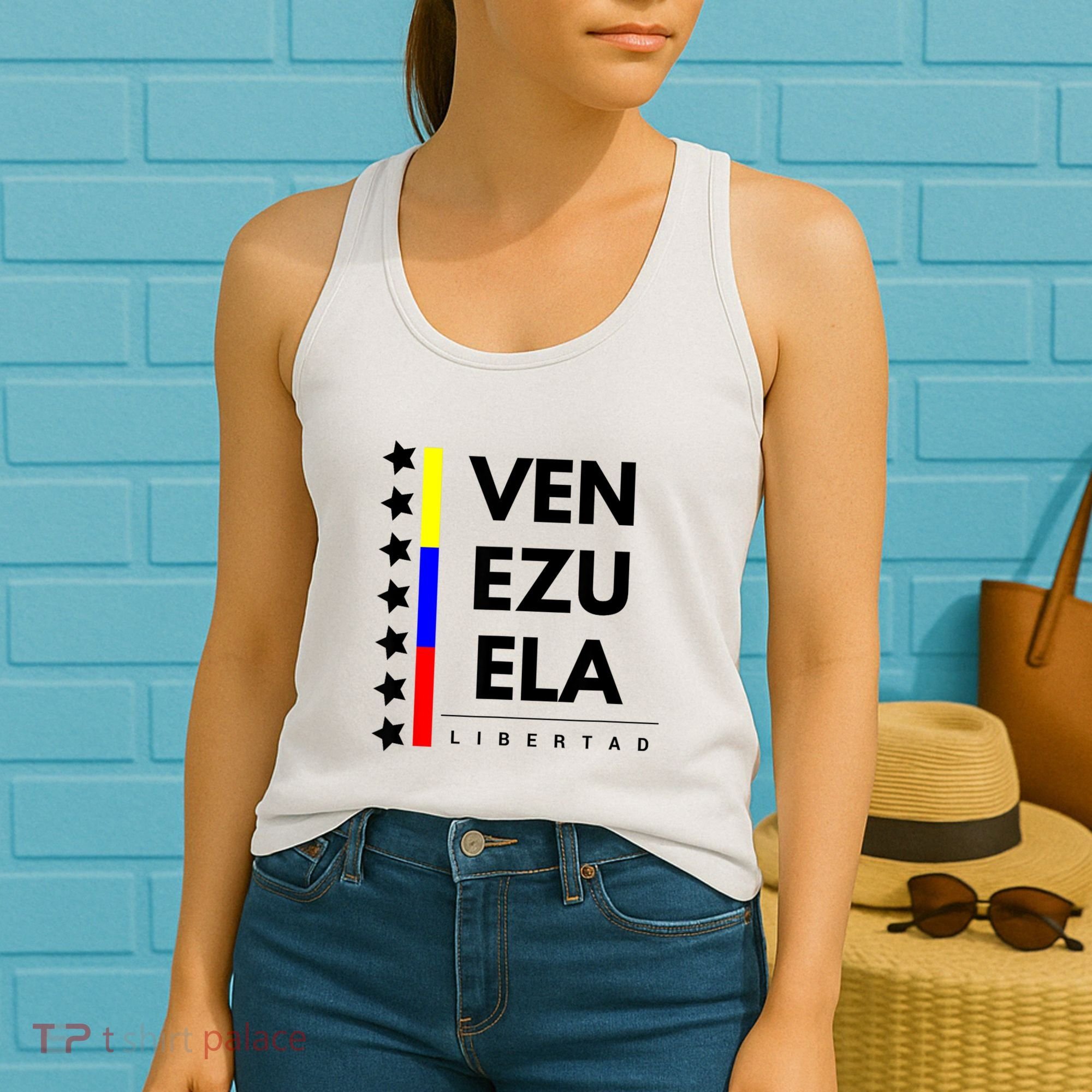 Venezuelan Flag Apparel 7 Stars Libertad Proud White Gift Women's Tank Top