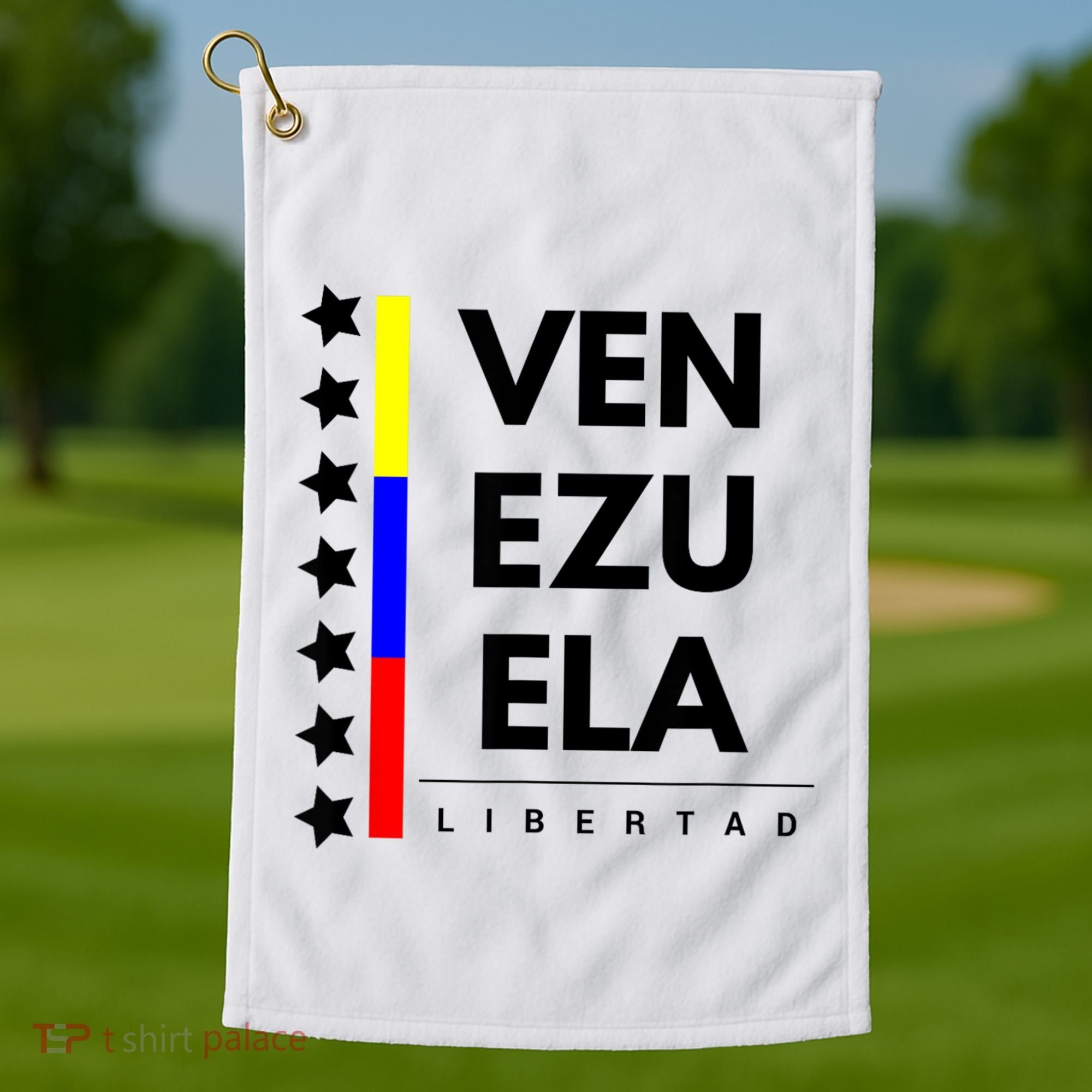 Venezuelan Flag Apparel 7 Stars Libertad Proud White Gift Golf Towel