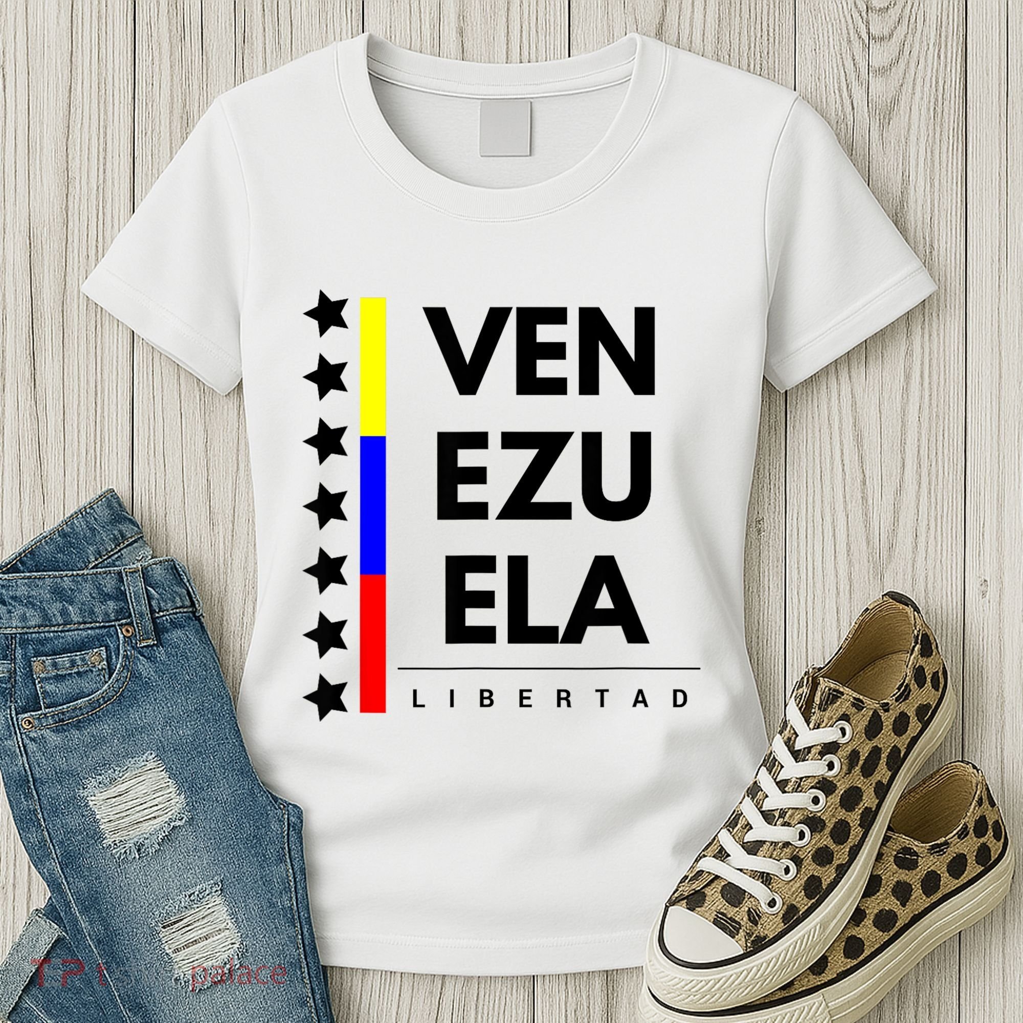 Venezuelan Flag Apparel 7 Stars Libertad Proud White Gift Women's T-Shirt