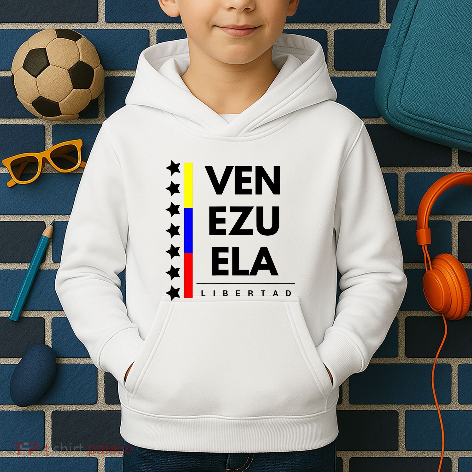 Venezuelan Flag Apparel 7 Stars Libertad Proud White Gift Kids Hoodie