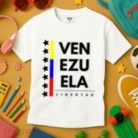 Venezuelan Flag Apparel 7 Stars Libertad Proud White Gift Kids T-Shirt thumb 3