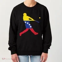 Venezuela Flag Baseball Player Meaningful Gift Women's Sweatshirt thumb 0