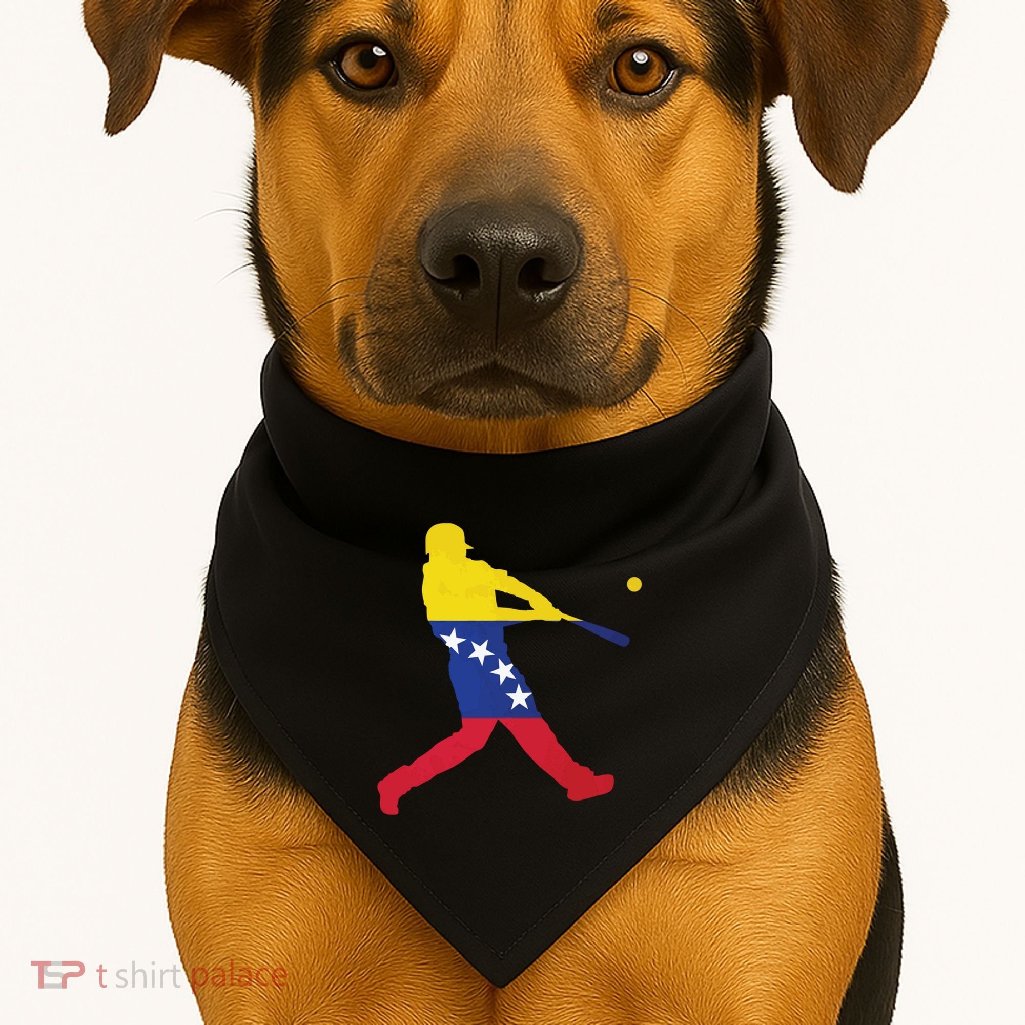 Venezuela Flag Baseball Player Meaningful Gift USA-Made Doggie Bandana