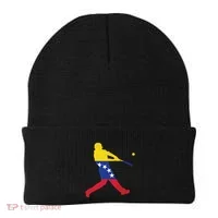 Venezuela Flag Baseball Player Meaningful Gift Beanie thumb 0