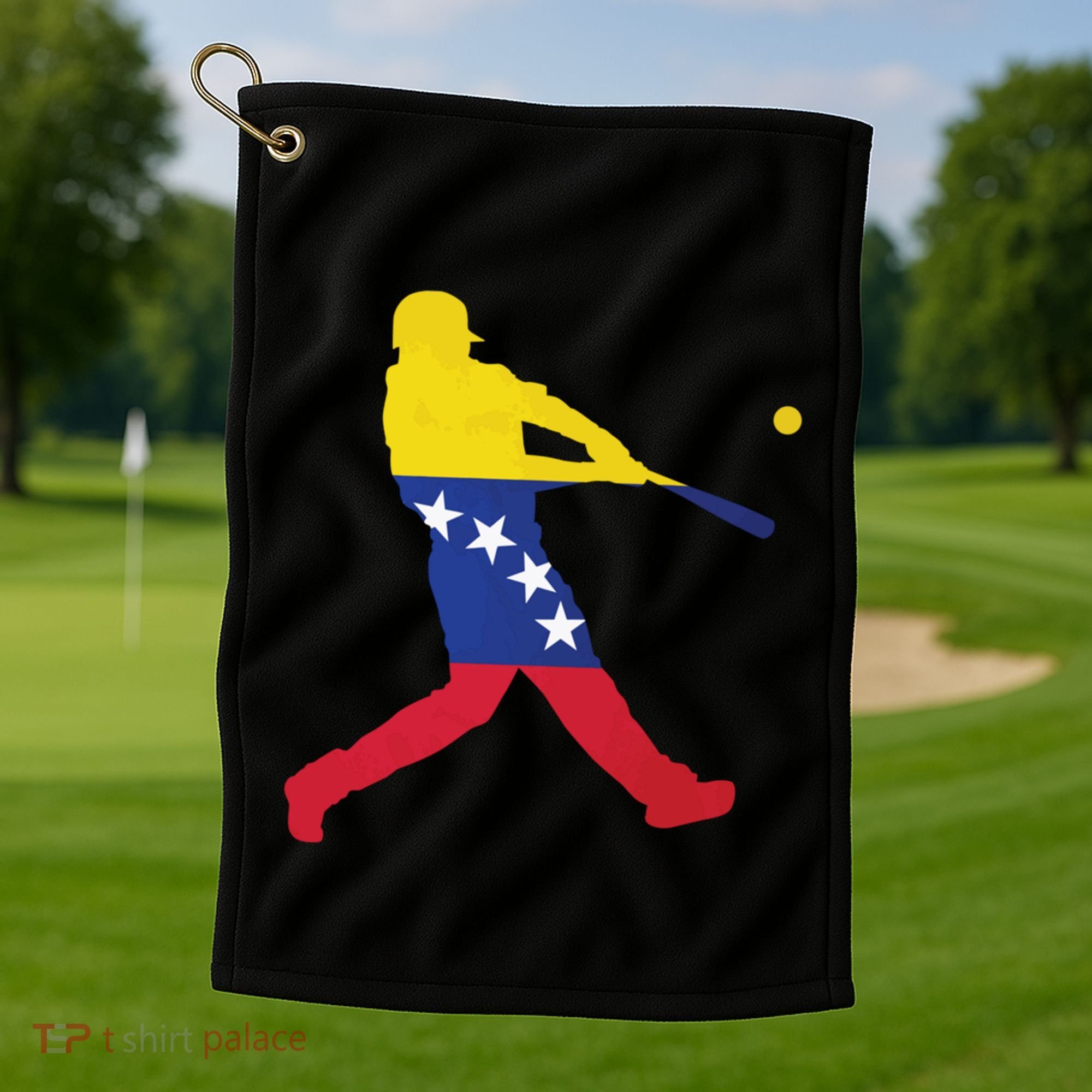 Venezuela Flag Baseball Player Meaningful Gift Golf Towel