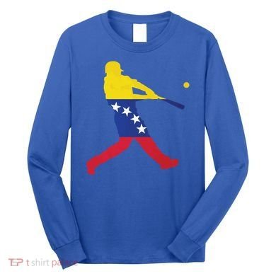 Venezuela Flag Baseball Player Meaningful Gift Long Sleeve Shirt