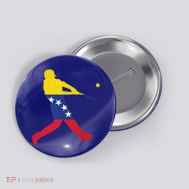Venezuela Flag Baseball Player Meaningful Gift Button
