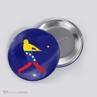 Venezuela Flag Baseball Player Meaningful Gift Button thumb 0