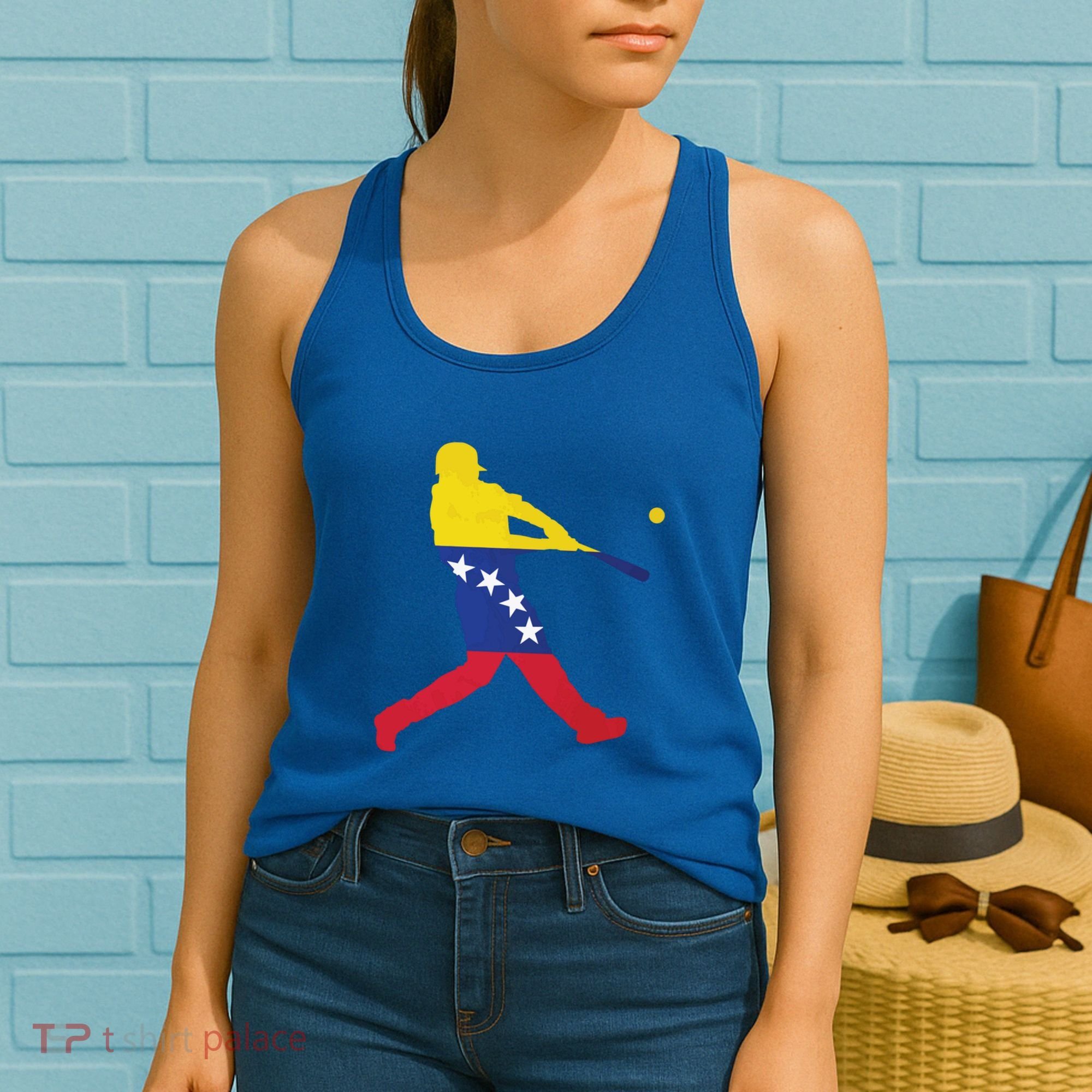 Venezuela Flag Baseball Player Meaningful Gift Women's Tank Top