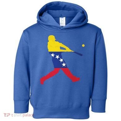 Venezuela Flag Baseball Player Meaningful Gift Toddler Hoodie