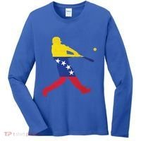 Venezuela Flag Baseball Player Meaningful Gift Women's Long Sleeve Shirt thumb 0