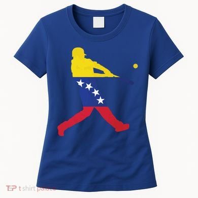 Venezuela Flag Baseball Player Meaningful Gift Women's T-Shirt