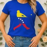 Venezuela Flag Baseball Player Meaningful Gift Women's T-Shirt thumb 2