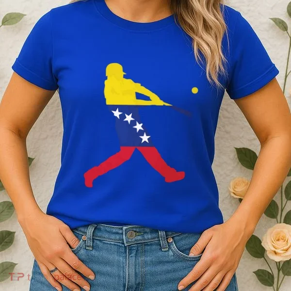 Venezuela Flag Baseball Player Meaningful Gift Women's T-Shirt