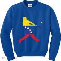 Venezuela Flag Baseball Player Meaningful Gift Kids Sweatshirt thumb 0