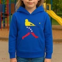 Venezuela Flag Baseball Player Meaningful Gift Kids Hoodie thumb 3
