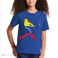 Venezuela Flag Baseball Player Meaningful Gift Kids T-Shirt thumb 2