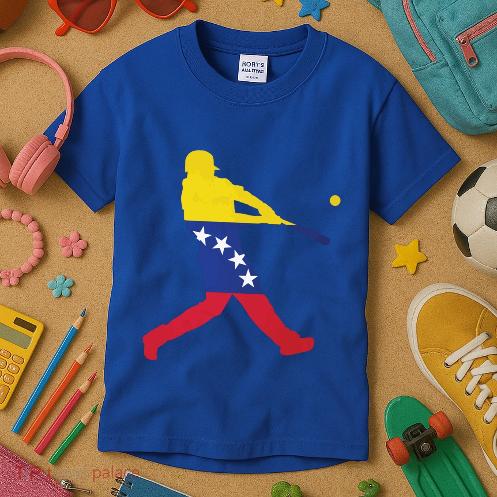 Venezuela Flag Baseball Player Meaningful Gift Kids T-Shirt